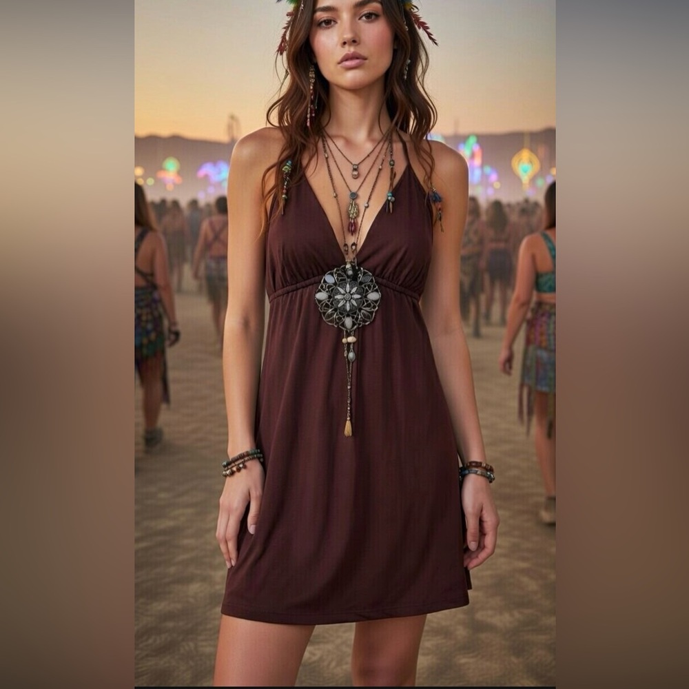 Y2K Festival Gypsy Halter Dress - Picture 3 of 10